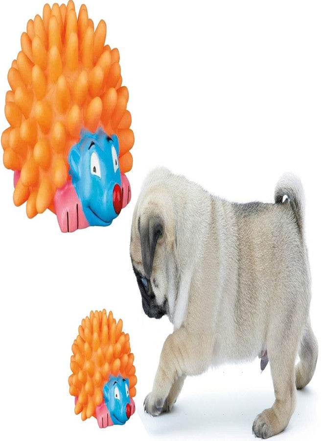 Western Era Playful Procupine Squeaky Toy for Playtime of Cute Friend of Natural Rubber for Dog/ Puppy/ Kitten/ Cat (Orange) - Image 1